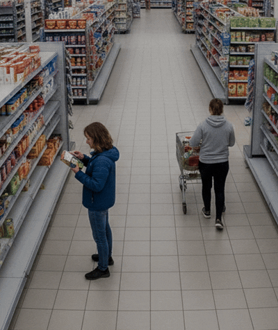 Warehouse workers with AI analytics