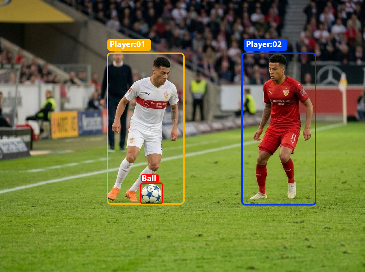 Football player and team detection